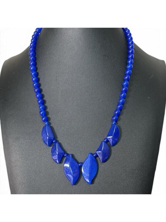 Czech Jewelry - Original Art Deco CZECH Cobalt Blue Glass Drop NECKLACE